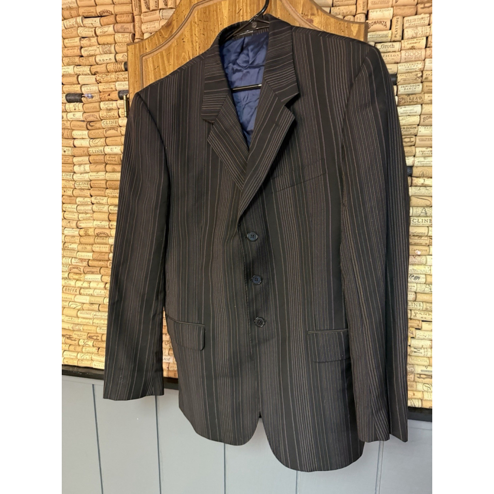 Paul Smith from London Multicolor Pin Striped 100% Wool Suit Jacket Size 40